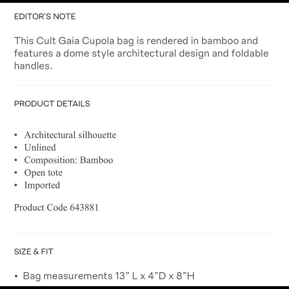 NWT, Cult Gaia Small Cupola Bag - Picture 10 of 10